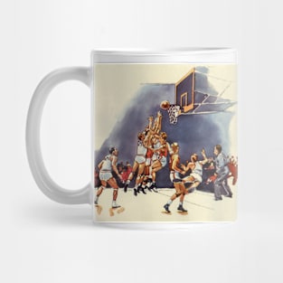 Vintage Sports Basketball, Players in a Game Mug